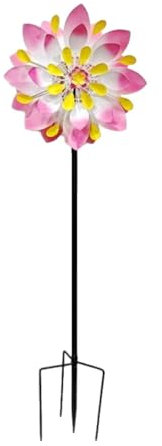 F Fityle Moulin à Vent de Jardin, Sculpture Portable et élégante, Fleur créative, Attrape-Vent, Piquet pour Jardin, Cadeau, décoration extérieure