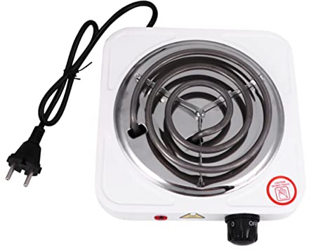 SOLUSTRE Estufa Eléctrica Portátil con Quemador Ajustable Placa Calefactora y Control de Temperatura para Cocina y Diseño Compacto y Seguro