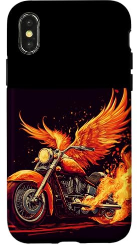 Tolles Motorrad in Feuer und Flammen für Fahrrad-Liebhaber Hülle für iPhone X/XS