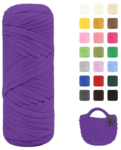 Maxee 200g T-Shirt Garn – 1 er Pack (je 200g/75m), Weiches Beilaufgarn zum Häkeln & Stricken – Farbintensiv & pflegeleicht, Ideal für Häkeltaschen/Körbe/Teppiche DIY Projekte, Handarbeiten und Deko