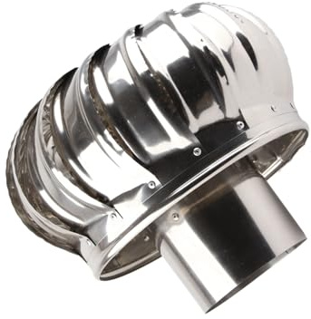 Fauitay Ventilatore da Tetto in Acciaio Inossidabile Anello per Cappuccio per Camino Antivento Rotante Automatico Antiruggine per Ventilazione della Soffitta con Alta Temperatura 110