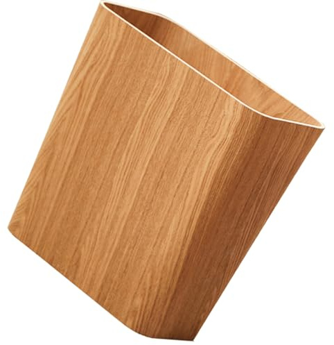 DIYEAH Poubelle Bois Portable Compacte et Stable Corbeille à Déchets Étroite pour Cuisine et Salon Bac à Ordures Bois Naturel Corbeille à Papier pour Chambre et Bureau