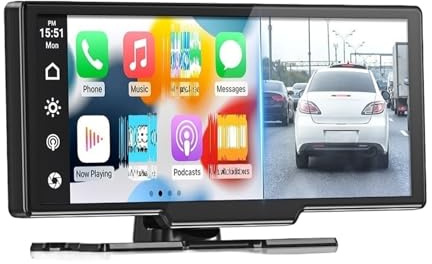 Sat Nav 10.26 Inch CarPlay Screen for dash Cam Wireless Carplay Android Auto with Backup Camera