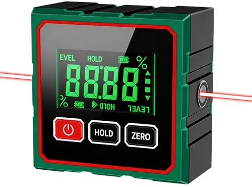 ADDLIVE Inclinometro Digitale, Goniometro Digitale Magnetico a 4 lati, USB Livella con Display LED per Lavorazione del Legno, l'edilizia e DIY
