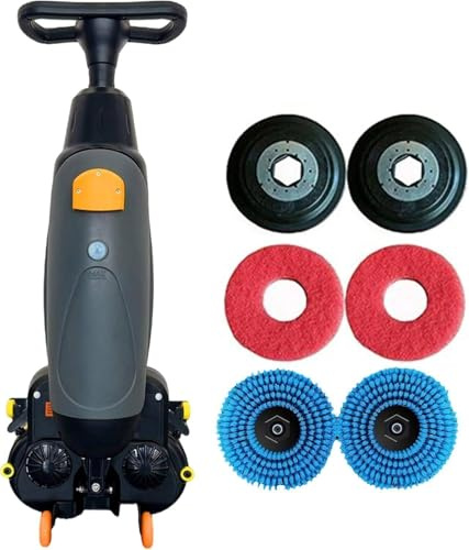 Feiphla Lavasciuga Pavimenti Professionale A Spinta Compatta,con Doppie Spazzole per Dischi Abrasivi,con Batteria al Litio Ricaricabile Senza Fili E Sterzo A 360°,per Officine Gray