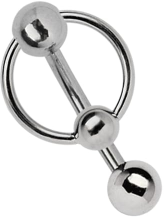 Modern Nature Piercing-Schmuck Intimpiercing Titan Banane in 1,6 mm mit 5 mm Lochkugel und Klemm-Ring