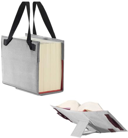 LexSkin, (Nylon) silverstone (steingrau): Buchhülle mit integrierter Buchstütze und Trageriemen in Material Nylon/Leder, Farbe silverstone (steingrau)