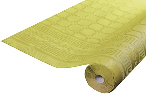 Pro Nappe - Ref R482535I - Mantel de Papel Damasco desechable en Rollo 25 M Largo X 1,20 M Ancho - Color Verde Kiwi - Papel Damasco con Estampado Universal Chic y clásico