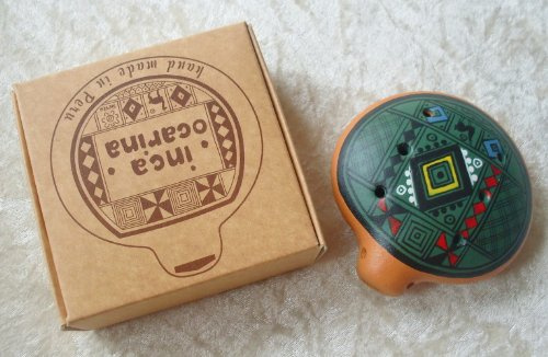 Flauta inca Ocarina, tradicional del Perú, de comercio justo, verde