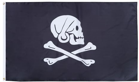 AZ FLAG Drapeau Pirate Henry Avery Noir 150x90 cm Polyester 100D 2 Œillets | Usage intérieur et extérieur Drapeau décoratif corsaire coutures doubles et bords renforcés avec œillets métalliques