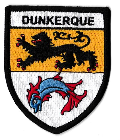 Patche Écusson Blason Dunkerque Patch Brodé Blason Ville Nord Thermocollant