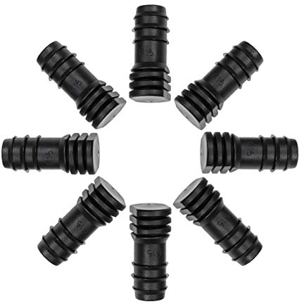sourcing map Barb Drip Pipe End Closure Cap 16PE Hose Plug Connector for Garden Agricultural Irrigation System, Plastic 10pcs