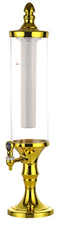 Boyuan Dispensador de Torre de Cerveza, 1.5L / 2L / 3L Dispensador de Torre de Bebidas Transparente, con Luces de Colores y Tubo de Hielo extraíble, para Bar, Fiesta, Restaurante, KTV,2L