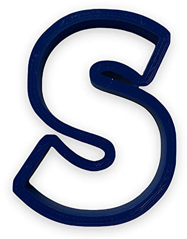 S Capital Block Letter Cookie Cutter with Easy to Push Design (3.5 inch)