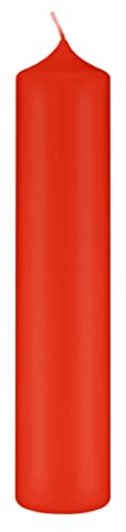 Altarkerzen (10% BW Anteil) (Bienenwachs Kerzen Paprika Hell-Rot 300 x Ø 100 mm, 4 Stück, Kerzen mit Dornbohrung in RAL Kerzengüte Qualität
