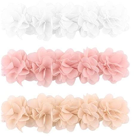 3 Stück Kids Turban Haarband Stirnband Baby Haarband Kopfband Baby Schmuck Blumen Blumen-Stirnband mit Ripsband Babyzubehör Haarschmuck geeignet für Geschenke und Partys