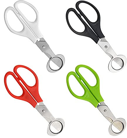 XINMEIWEN 4Pack Stainless Steel Quail Egg Cutter Scissors Quail and Pigeon Egg Cutter Tool Quail Scissors Opener Quail Egg Cracker for Home Kitchen (Four Colors)