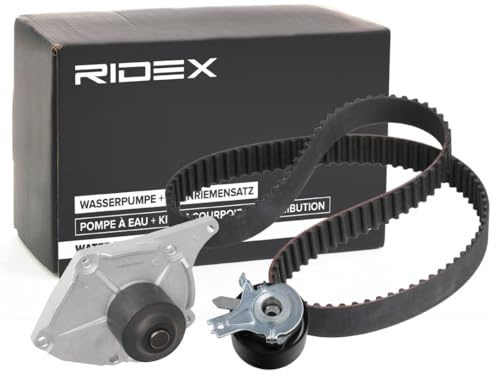 RIDEX 3096W0397 Wasserpumpe + Zahnriemensatz Zähnezahl: 123 27 mm mit Dichtung Kompatibel mit NISSAN Qashqai/Qashqai +2 I J10, NJ10, RENAULT Clio 3 Schrägheck BR0/1, CR0/1 Twingo 2 CN0