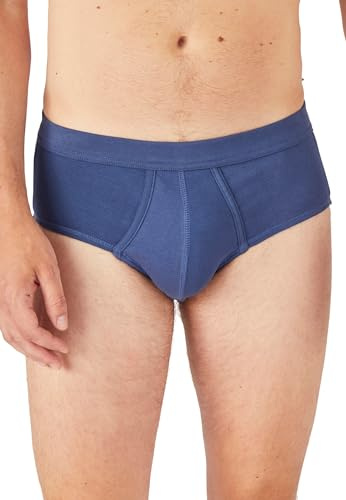 Damart Lot de 3 Slips Ouverts Homme Bleu (102-109) XL