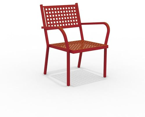 Mondo Viro Gartensessel Alice aus Metall, stapelbar, 65 x 63 x 77 cm (Rot, 2)