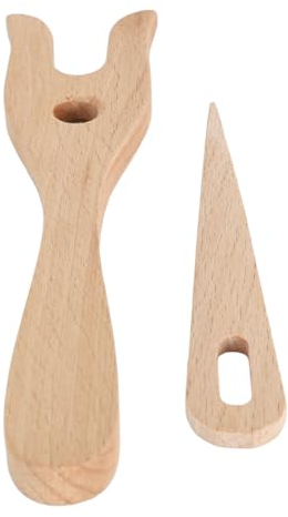 Strickgabel-Set aus Holz Zum Basteln mit Nadelset mit Kleinem Öhr, Bastelwerkzeug, Einfaches Tragen für den Heimgebrauch