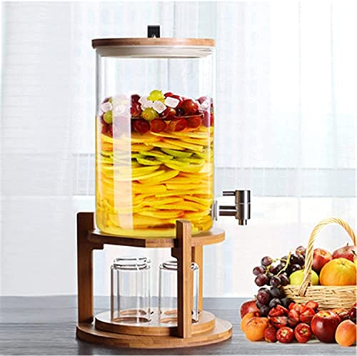 WHITEUQ Dispensador de Cerveza, Barril de Cerveza, dispensador de Jugo, dispensador de Bebidas con Soporte, Bebida fría, Limonada, té, Jugo, contenedor para Servidor (Transparente 8L)