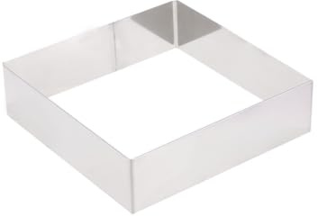 PRETYZOOM Molde Cuadrado De Acero Inoxidable Para Tartas 7.28X7.28X1.96 Pulgadas Anillo Reutilizable Para Mousse Cortador De Masa Herramienta De Repostería