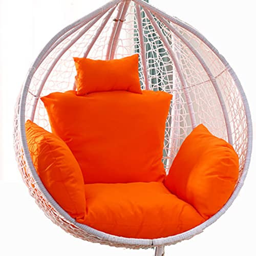 VDLLQYN Korb Stuhlmatte Hängesesselkissen, Schaukelstuhlkissen, Bequeme Kissen for Terrassenmöbel im Freien, Stuhlmattenpolster for Aufhängen in Hängematten(Orange)