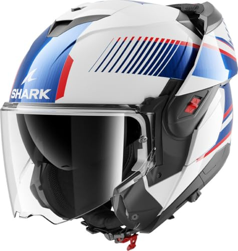 SHARK, Modularer Motorradhelm OXO SIKTER White Chrome Blue WUB