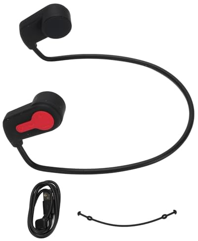Kikumi Cuffie per Nuoto Bluetooth 5.0 Conduzione Ossea IPX8 Aurnello Sportivo Subacqueo a Prova di Pioggia con Lettore MP3 per Palestra Che Corre L'allenamento (Rosso nero)