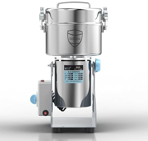Macinino elettrico per cereali, Macinacaffè per spezie, macchina per polverizzazione in acciaio inossidabile, per cereali secchi, spezie, cereali, caffè, mais e pepe 1000A