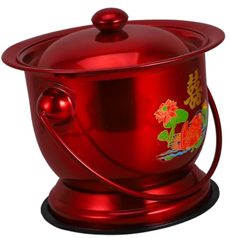 GANAZONO Pot Chambre Inox Portable avec Couvercle Urinoir Hygiénique pour Adultes Seniors et Femmes Enceintes Seau Toilette Domicile Ergonomique Facile à Nettoyer
