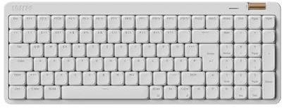LOFREE Flow Lite100 Tasten Low Profile Mechanische Tastatur (Deutsches Layout QWERTZ) - Kabellos Bluetooth/2.4G/Kabel, Swappable mit Specter Linearen Switches, Wiederaufladbar - Für Win&Mac (Weiß)