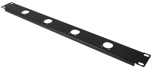 GETAJGHSD 1U 4-Port Xlr Patch Panel Rack Mount Hinged Audio Cable Organizer Wire Management Panel for Network Cabinets and Studio Equipment
