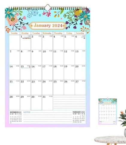 Calendario familiar – 400 g, planificador familiar decorativo para el hogar | Calndar de organización y planificación con encuadernación de alambre, decoraciones para aniversarios y citas