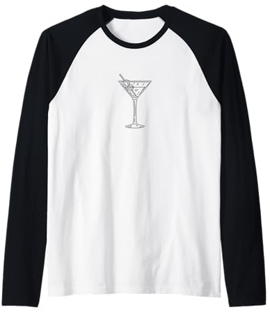 Martini Glass Raglan Baseball Tee