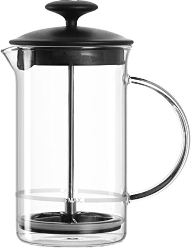 Leonardo Caffè per me Milchaufschäumer, manueller schäumer für Cappuccino oder Latte Macchiato aus hitzebeständigem Glas, Höhe 18,2 cm, 1,2 l, 025508 | as, 025508