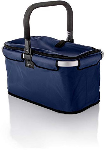 Genius 14263 Einkaufskorb Falko | Dunkelblau | faltbar | 48 cm x 27 cm x 28 cm | Tragegewicht 25 kg | Inhalt ca. 26 l |, Blau