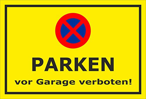 Melis-Folienwerkstatt Parken verboten Schild – Abschleppschild - Parken vor Garage verboten - Garageneinfahrt – 30x20 cm – Aufkleber – Verschiedene Größen und Materialien