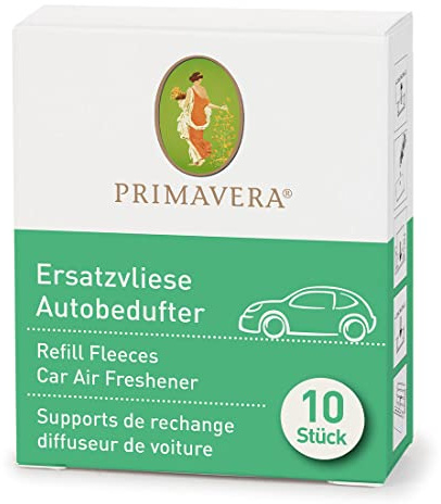 PRIMAVERA Ersatzvliese Autobedufter 10 Stück - für einen einfachen Duftwechsel - aus pflanzlichem Zellstoff