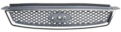 TVP Trade Vehicle Parts.co.uk Compatible With Front Top Grille Grey With Chrome Frame Ford Focus Mk2 2005-2007