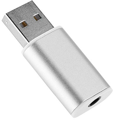 VBESTLIFE USB Externer Stereo Sound Adapter, Audio Adapter USB 2.0 zu 3.5mm Stereo Jack Soundkarte,kompatibel mit für XP / / / für, für (Silber)