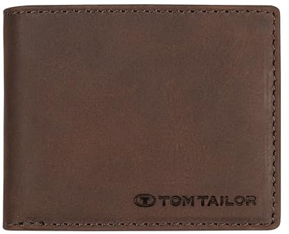 TOM TAILOR Ron Herren Geldbörse Klein Querformat RFID Leder Klein Braun