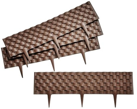 Garden Mile Recinzione decorativa da giardino in finto rattan, 2,4 m, altezza 22 cm, divisorio separatore per aiuole, recinzione decorativa per patio, prato, vialetto, bordo flessibile per aiuole