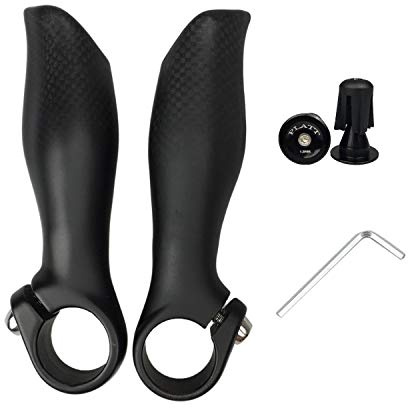 Platt Bike Bar Ends Carbon Fiber MTB Mountain Bike Handlebar Ends BarEnds (Bar ends+bar end caps)