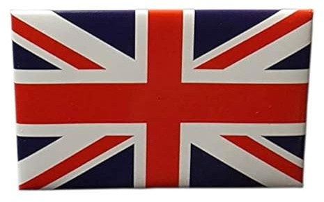 Kühlschrankmagnet aus Metallblech, Motiv: Union Jack, britische Flagge, rot, weiß und blau, Souvenir aus London, England, UK