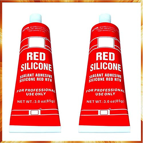 2 juntas de silicona RTV de alta temperatura con revestimiento rojo, tubo de 85 g