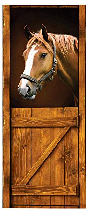 3d TüRaufkleber Pferd Selbstklebendes Wandbild Home Decoration Wandaufkleber Schlafzimmer Wohnzimmer Abnehmbare Poster Art Aufkleber-77 x 200 cm