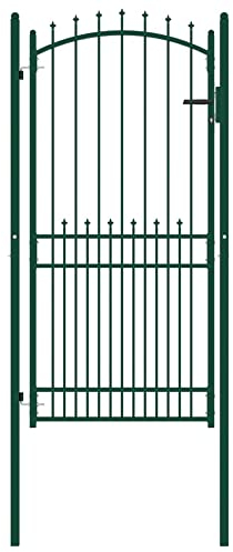 vidaXL Cancello per Recinzione con Punte in Acciaio 100x200 cm Verde
