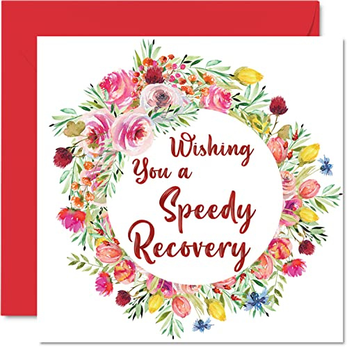 Stuff4 Get Well Soon Karten für Männer, Wishing You A Speedy Recovery | Get Well Karten für Frauen Get Well Soon 145 mm x 145 mm Gute Genesung Grußkarten für beste Freundin Bruder Schwester